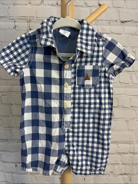⭐️⭐️ PICK 5 / $20 Gap Baby Boy Blue & White Gingham Romper
